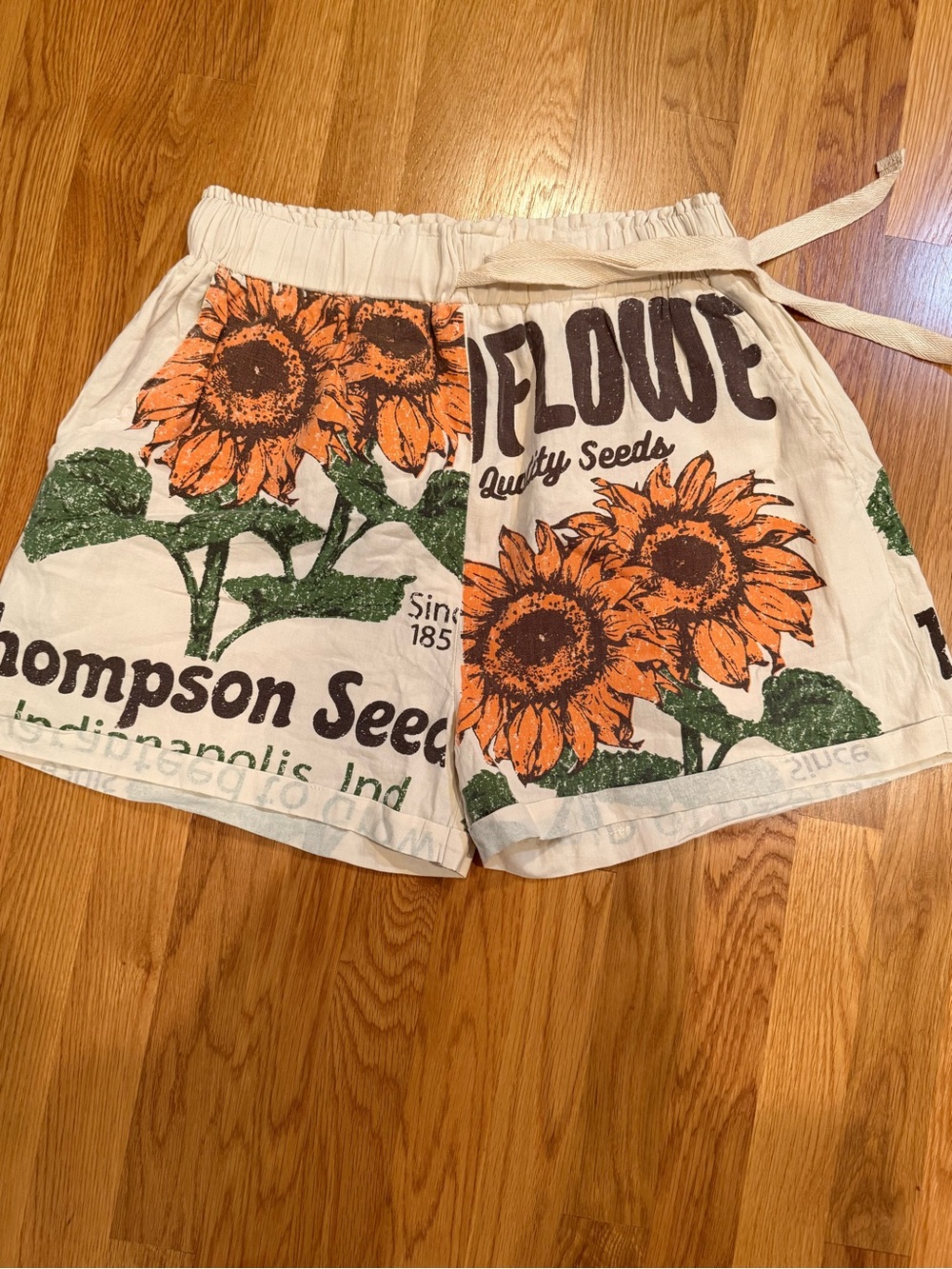 Faded Gypsy Sunflower Women’s Drawstring Shorts - 100% cotton NWT